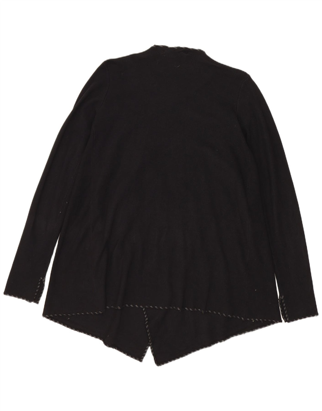 Zara Dame Asymmetrisk Åben Cardigan Sweater UK 12 Medium Sort Polyester
