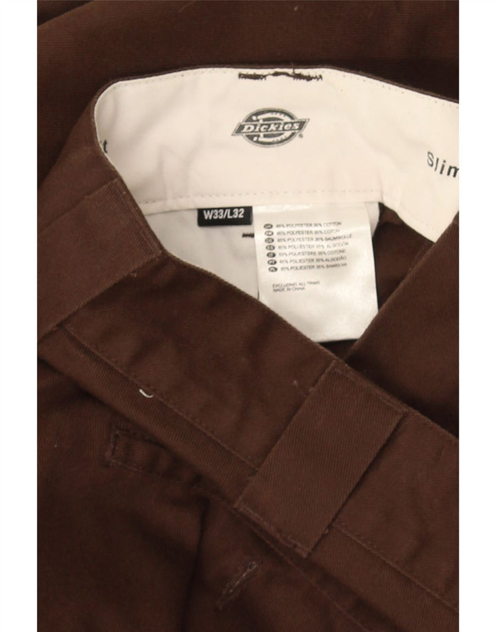 Dickies Herre Slim Chino Bukser W33 L32 Brun Polyester