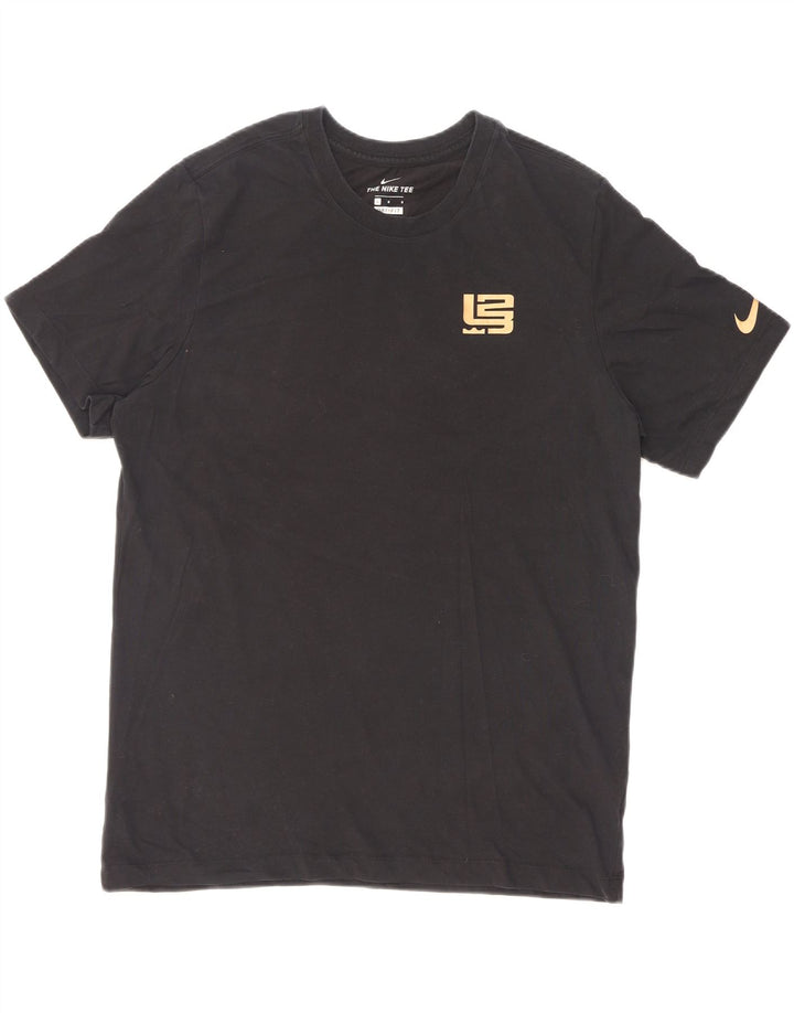 Nike Herre Dri Fit Grafisk T-Shirt Top Stor Sort Bomuld