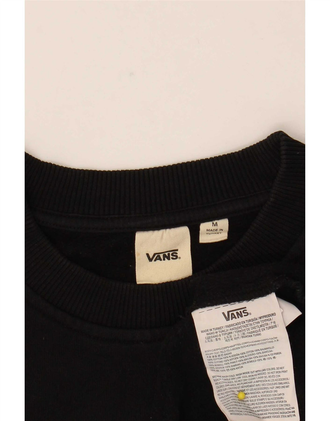 Vans Dame Crop Graphic Sweatshirt Jumper UK 14 Medium Sort Geometrisk