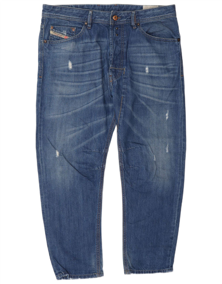 Diesel Herre Distressed Slim Jeans W34 L26 Blå Bomuld