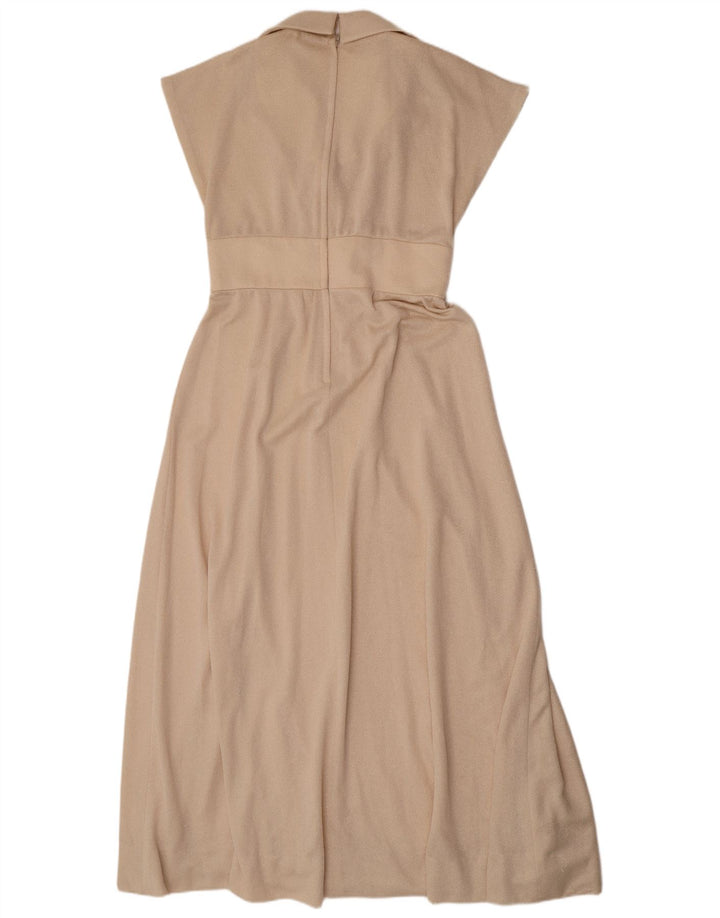 Eastex Dame Maxi Dress UK 14 Medium Beige Polyester