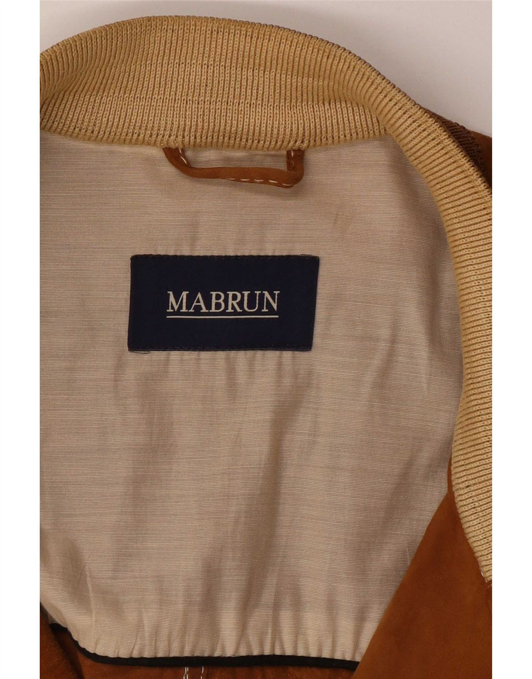 Mabrun Herre Ruskind Bomber Jacket IT 54 2XL Beige