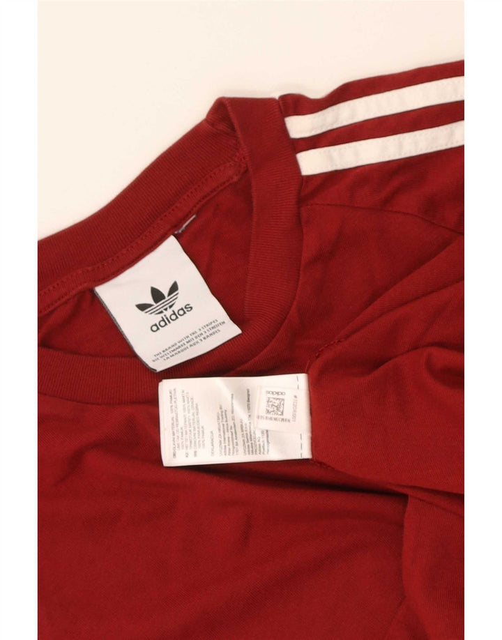 Adidas Herre T-Shirt Top Lille Rød Bomuld