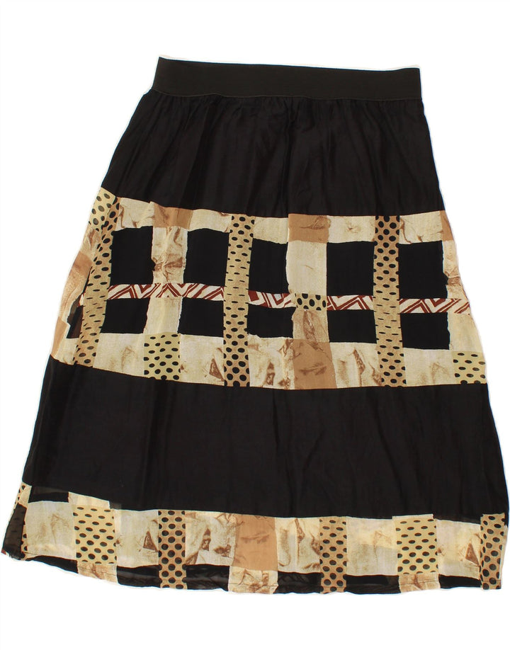 VINTAGE Womens A-Line Skirt W32 Large Black Patchwork Vintage Vintage and Second-Hand Vintage from Messina Hembry 