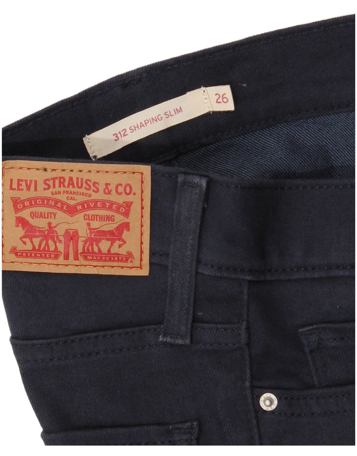 Levi's Womens 312 Shaping Slim Jeans W26 L31 Marineblå