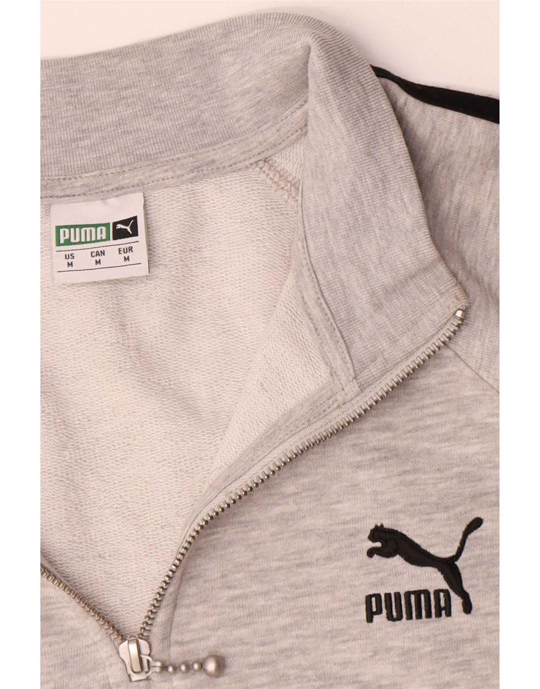 Puma Sweatshirt med lynlås til mænd mellem grå bomuld