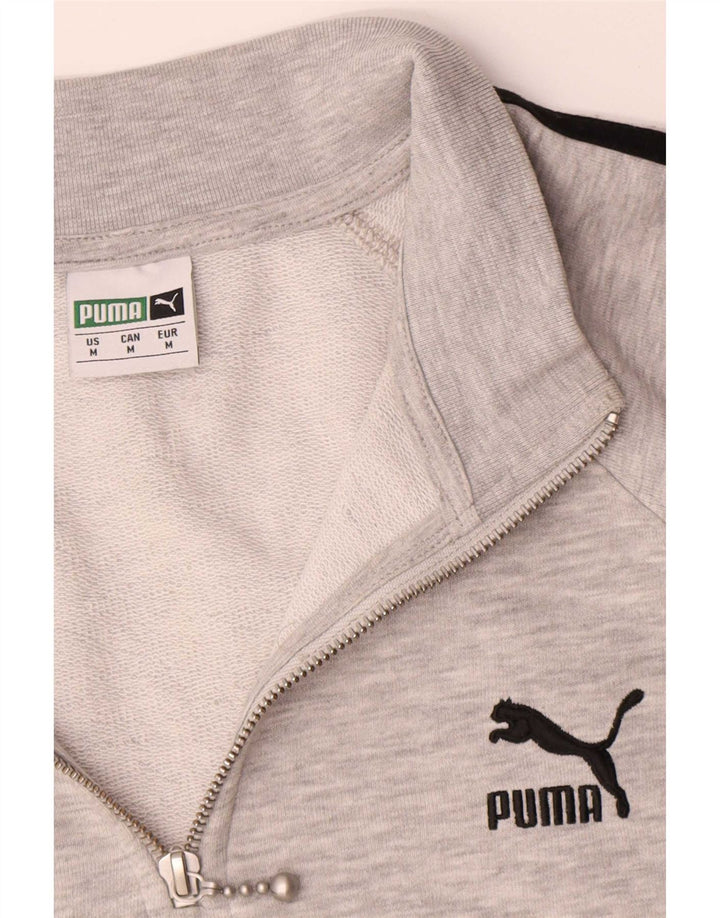 Puma Sweatshirt med lynlås til mænd mellem grå bomuld