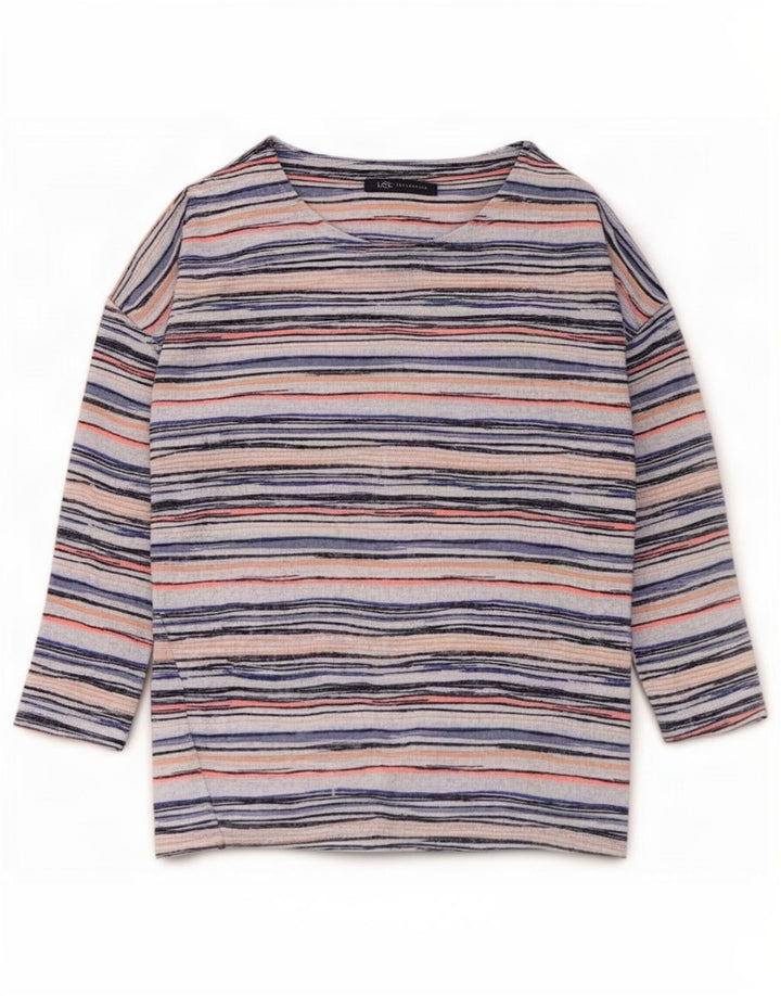 Marks & Spencer Dame Top 3/4 ærme UK 8 Small Multicolored Striped