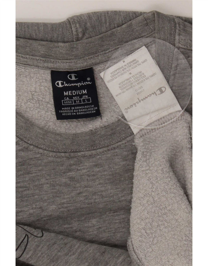 Champion Herre Grafisk Sweatshirt Jumper Medium Grey Flecked Bomuld