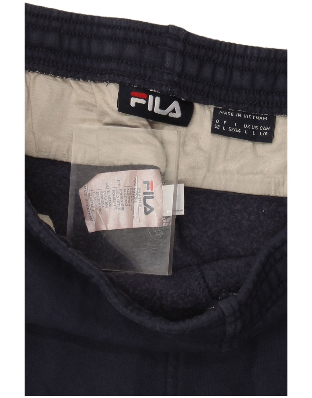 Fila Dame træningsdragt Bukser UK 16 Large Navy Blue Bomuld