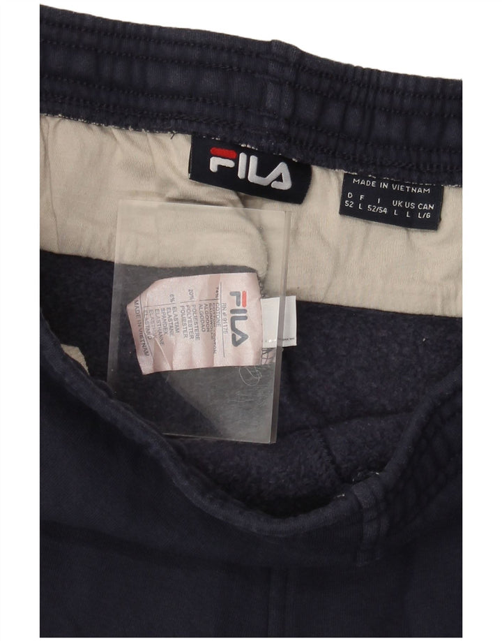 Fila Dame træningsdragt Bukser UK 16 Large Navy Blue Bomuld