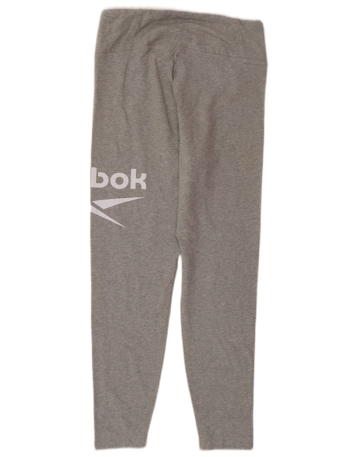 Reebok Womens Grafiske Leggings UK 12/14 Medium Grey Bomuld