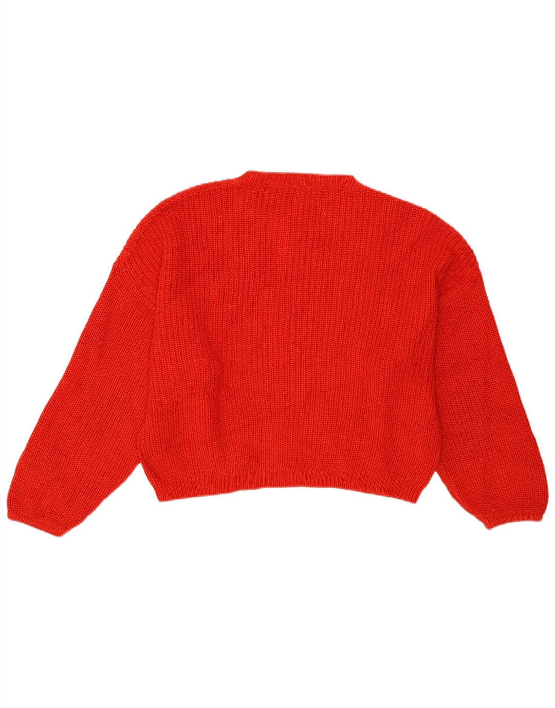 Ciao Womens Crop Crew Neck sweater IT 44 Medium Red Bomuld