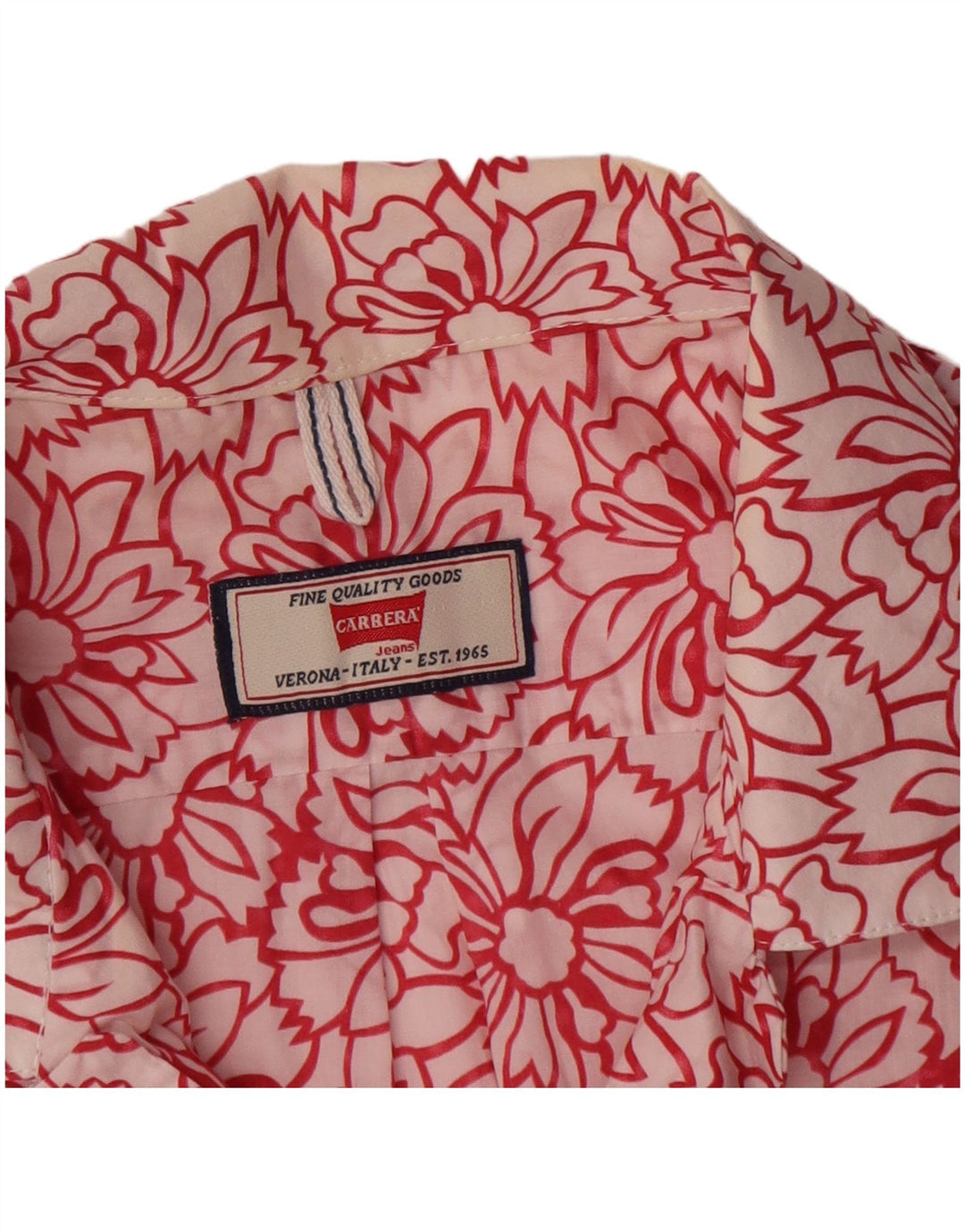 Carrera Kortærmet Herreskjorte Medium White Floral