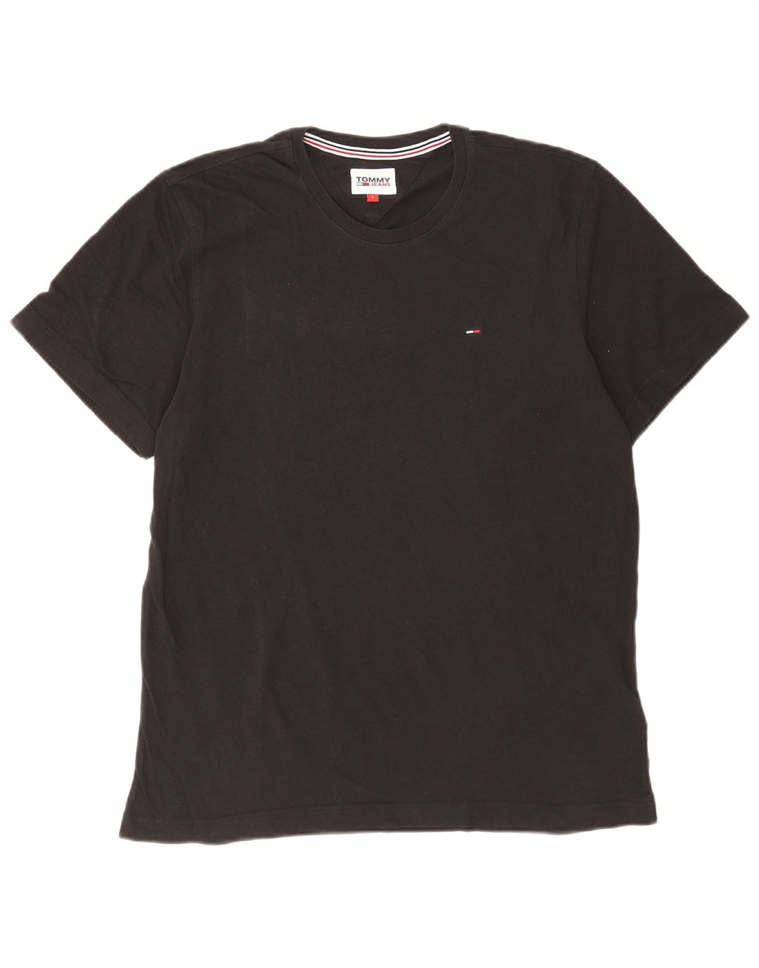 Tommy Hilfiger Herre T-Shirt Top Stor Sort Bomuld