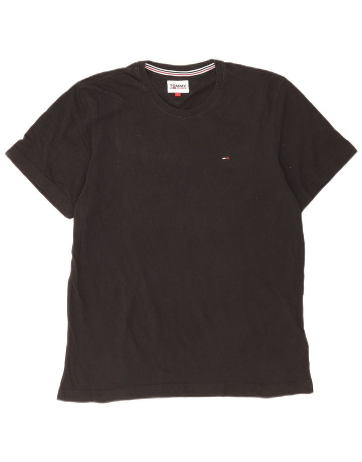 Tommy Hilfiger Herre T-Shirt Top Stor Sort Bomuld