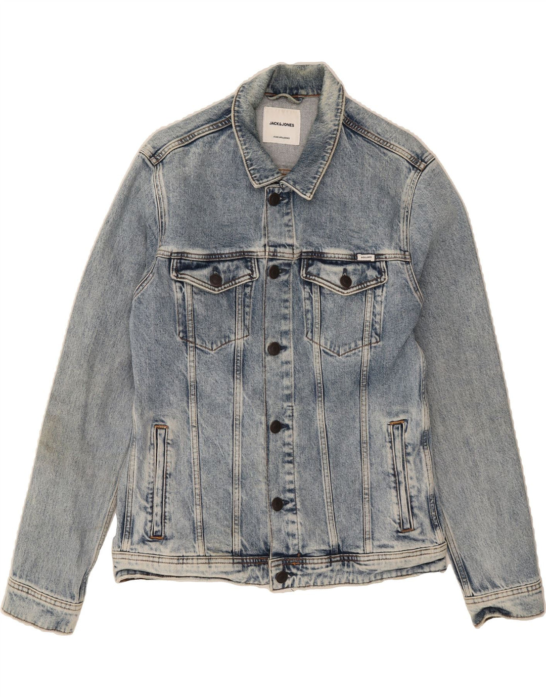 JACK & JONES Mens Denim Jacket UK 40 Large Blue Cotton Vintage Jack & Jones and Second-Hand Jack & Jones from Messina Hembry 