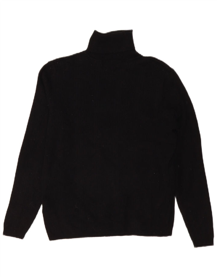 Marks & Spencer Dame Rullehals sweater UK 14 Medium Black Viscose