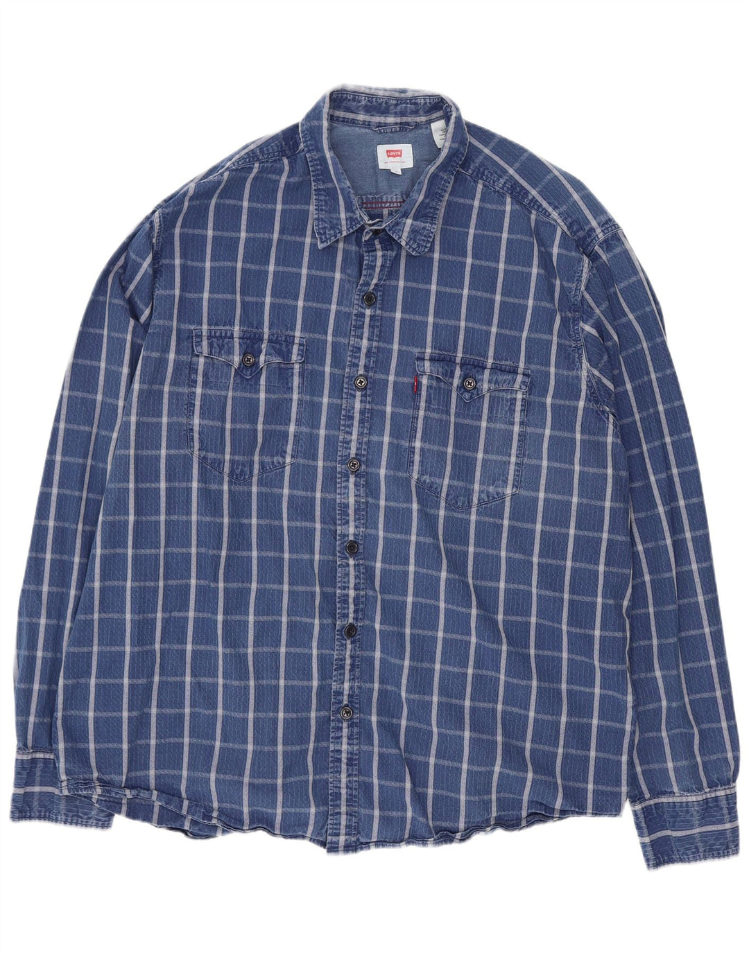 Levi's herreskjorte XL blå ternet bomuld