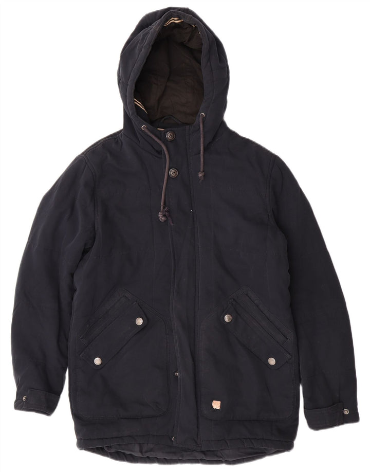 Jack & Jones Windbreaker-jakke med hætte til mænd UK 36 Small Navy Blue Polyester