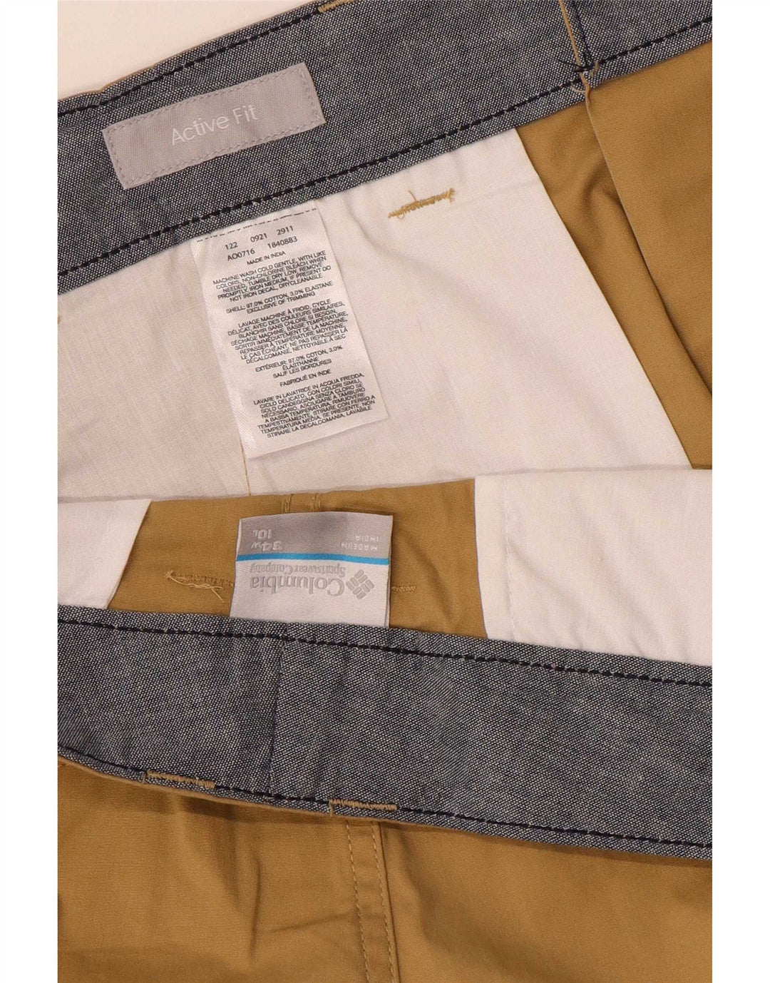 Columbia Active Cargo Shorts til mænd W34 Stor brun bomuld