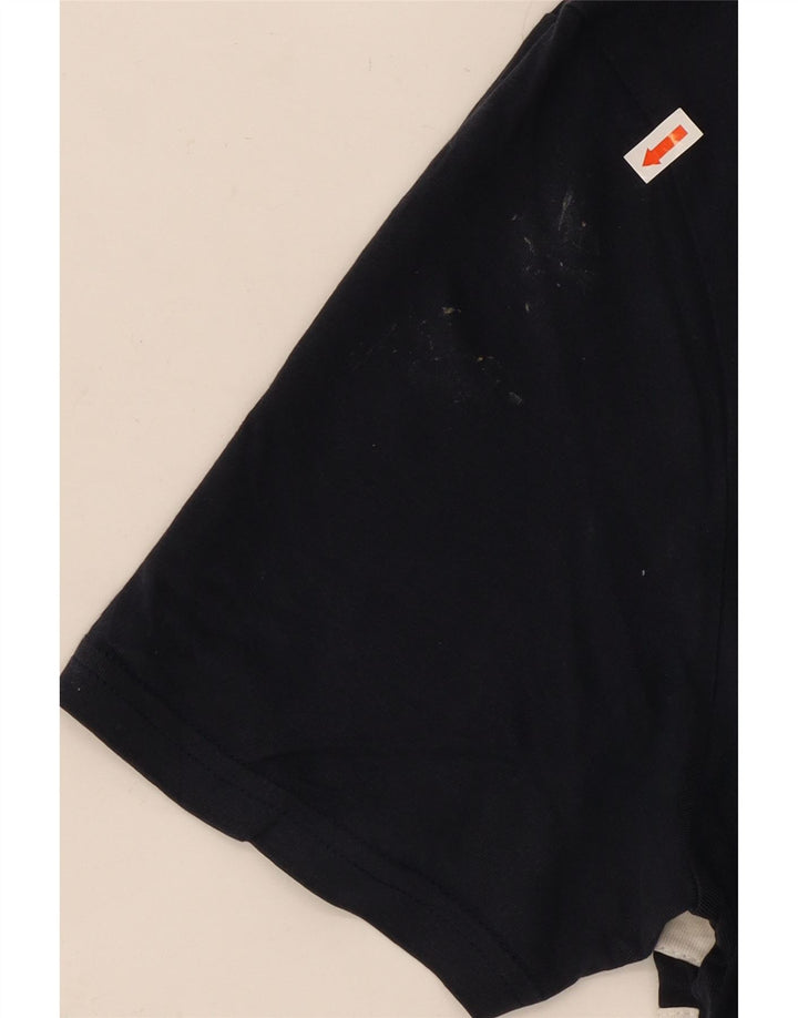 ELLESSE Herre T-Shirt Top Medium Marineblå Colourblock Bomuld