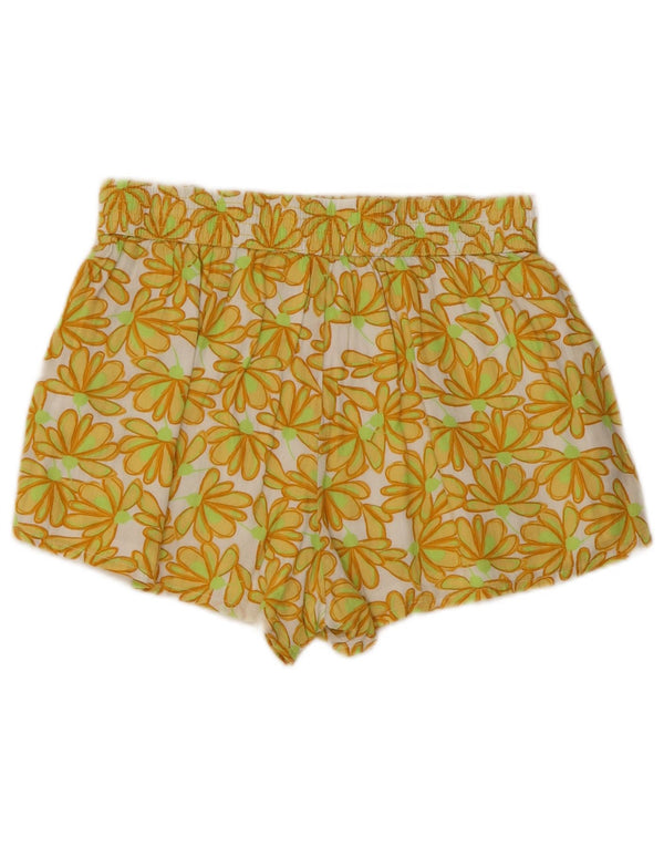 Zara Dame Hot Pants XS W26 Gul Blomsterbomuld