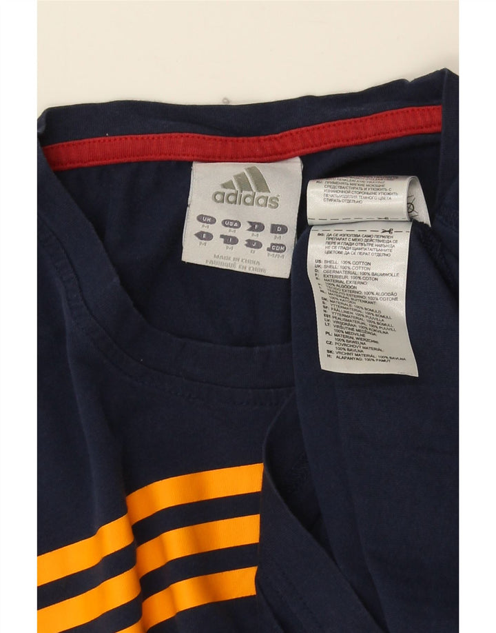 Adidas herre T-shirt top mellem marineblå bomuld