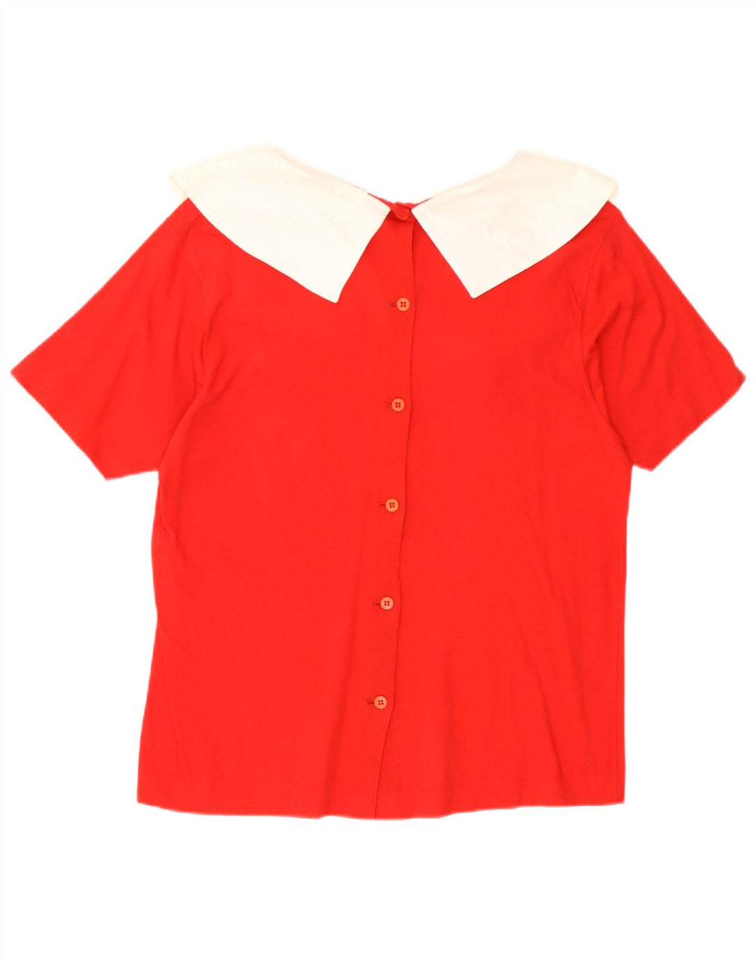 Benetton Damebluse Top UK 14 Medium Rød Colourblock