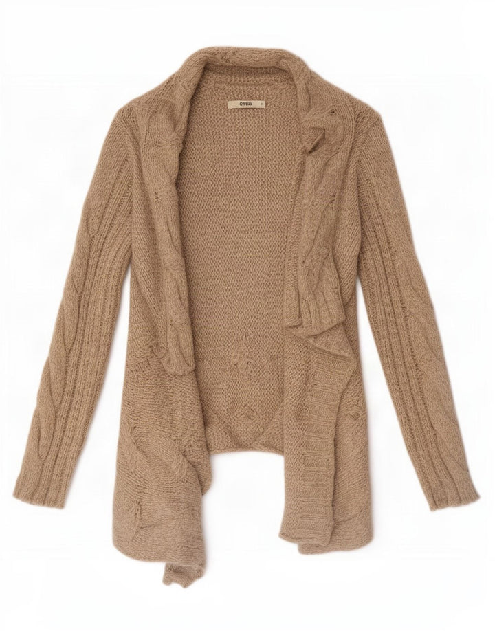 Oasis Womens Open Cardigan Sweater UK 14 Medium Beige Akryl