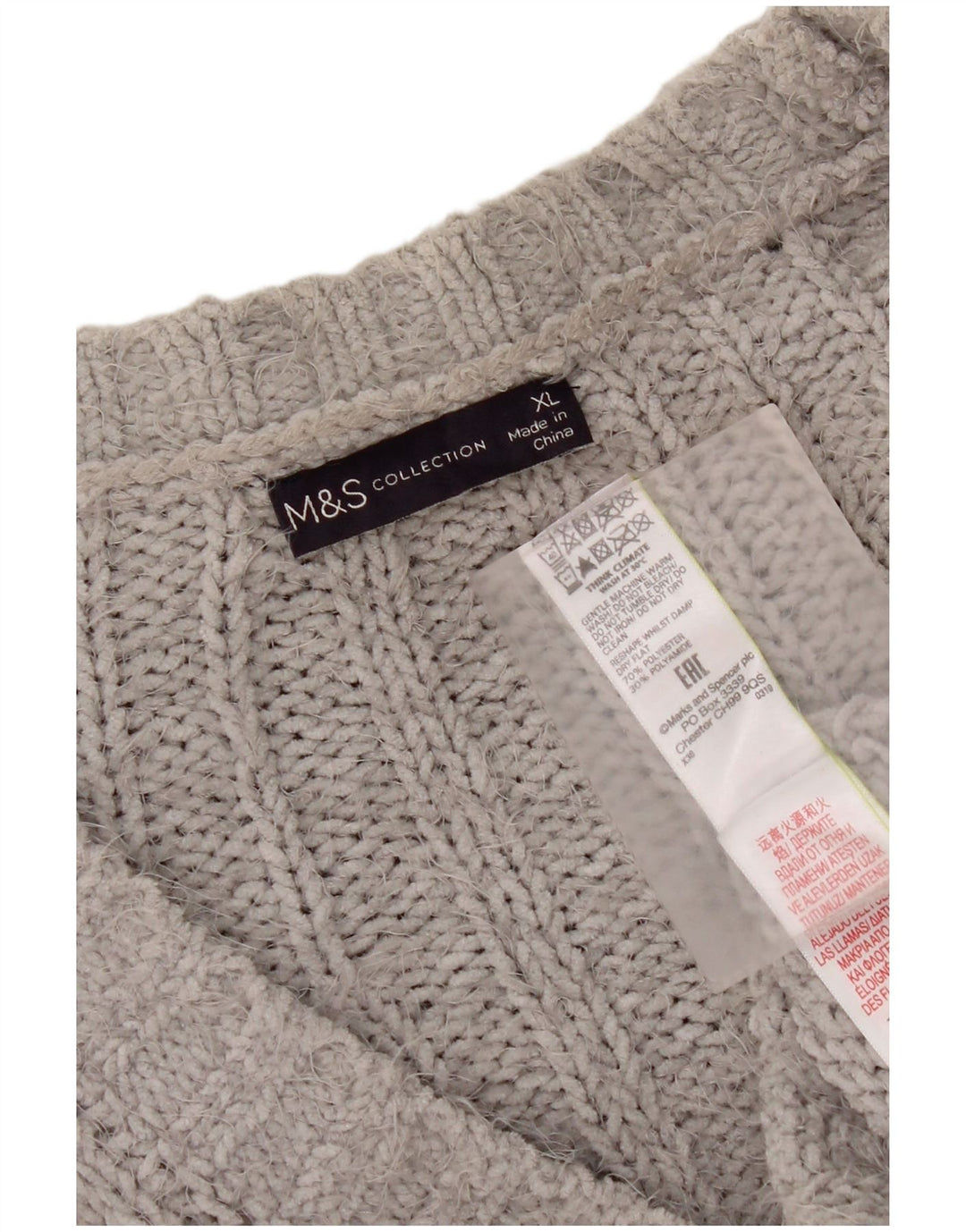 Marks & Spencer Dame oversized cardigan sweater UK 18 XL Grå Polyester