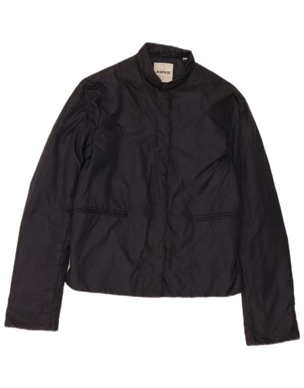 Aspesi Womens Bomber Jacket UK 14 Medium Navy Blue Polyamid