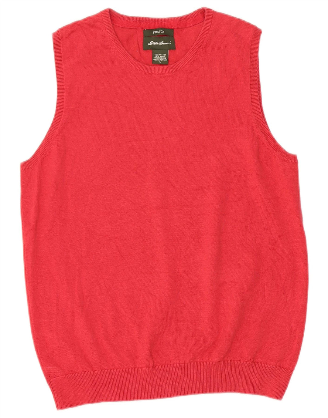 Eddie Bauer Dame Vest Tank Top UK 14 Stor Rød Bomuld