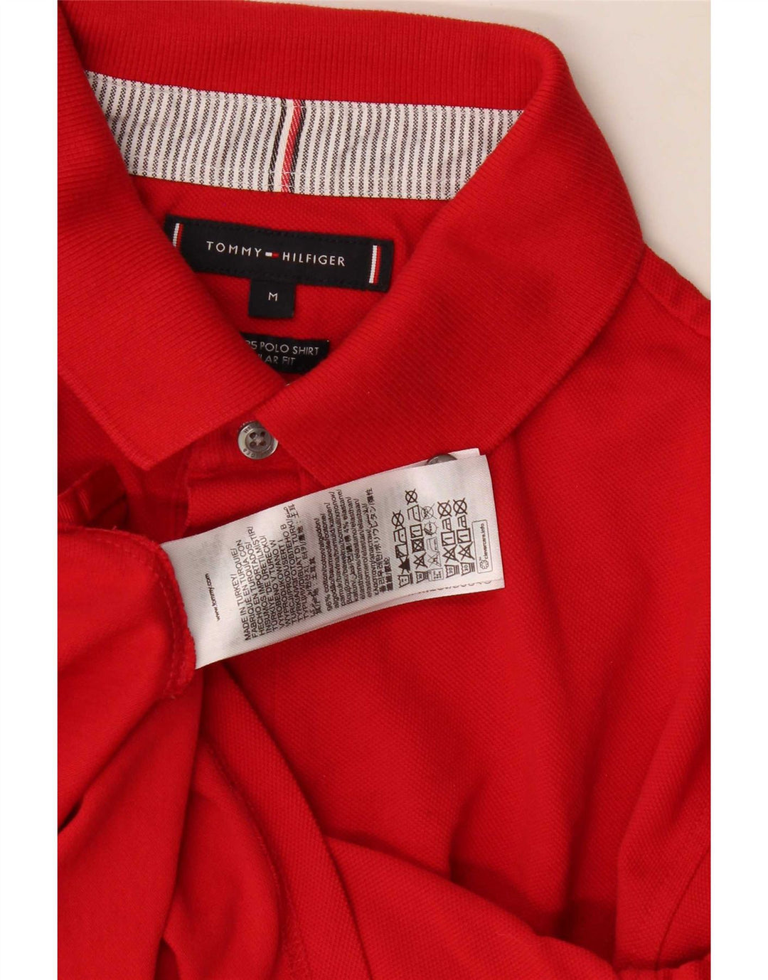 Tommy Hilfiger Herre Regular Fit Polo Shirt Medium Rød Bomuld