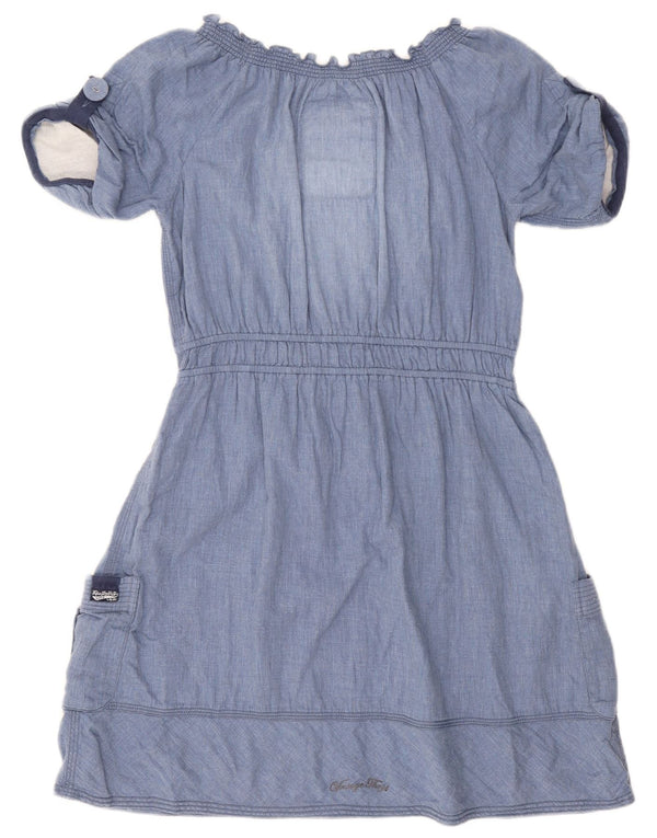 Superdry Dame A-Line Kjole UK 14 Medium Blue Bomuld