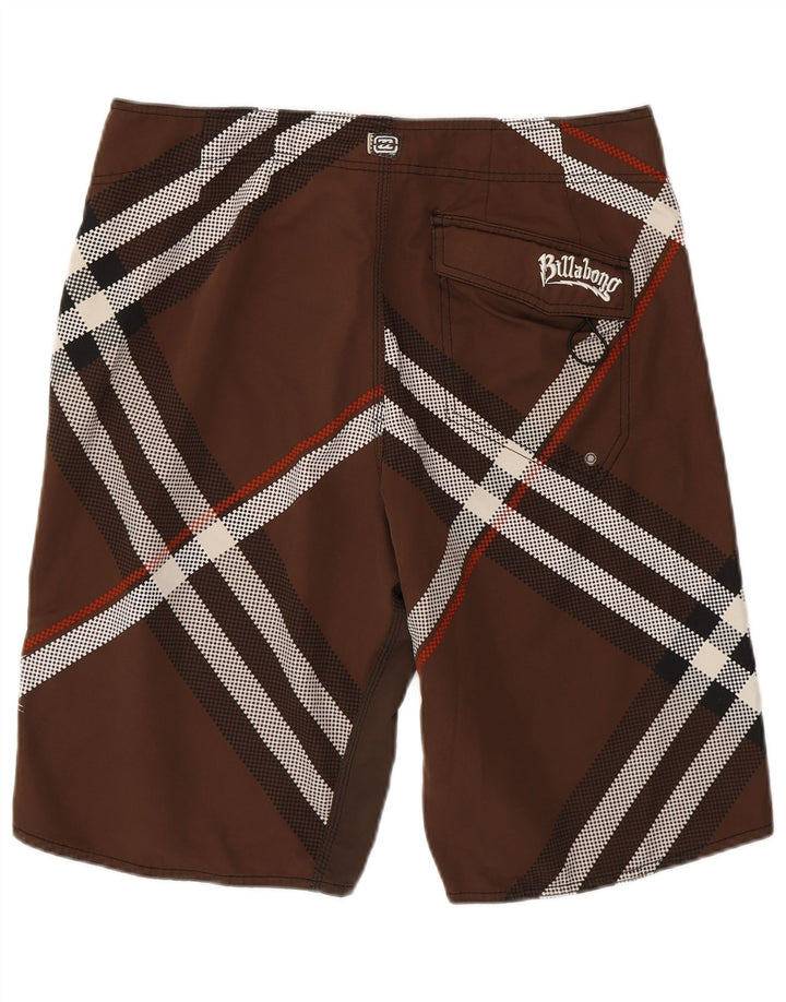 Billabong Herre grafiske svømmeshorts store brune plaid polyester