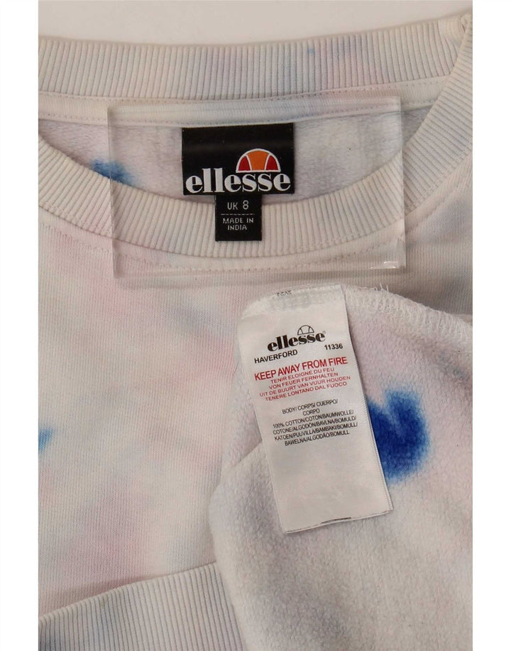 Ellesse Womens Oversized Sweatshirt Jumper UK 8 Small Multicolor Tie Dye