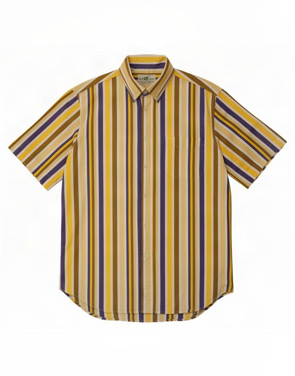 Henry s Kortærmet Herreskjorte Størrelse 39 15 1/2 Medium Flerfarvet Stribet