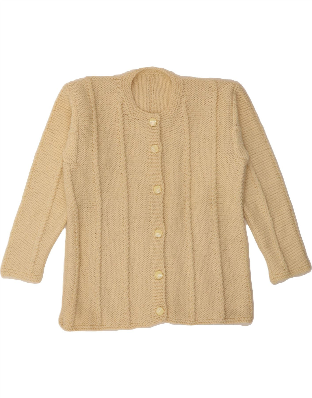 VINTAGE Womens Cardigan Sweater UK 14 Large Off White Vintage Vintage and Second-Hand Vintage from Messina Hembry 