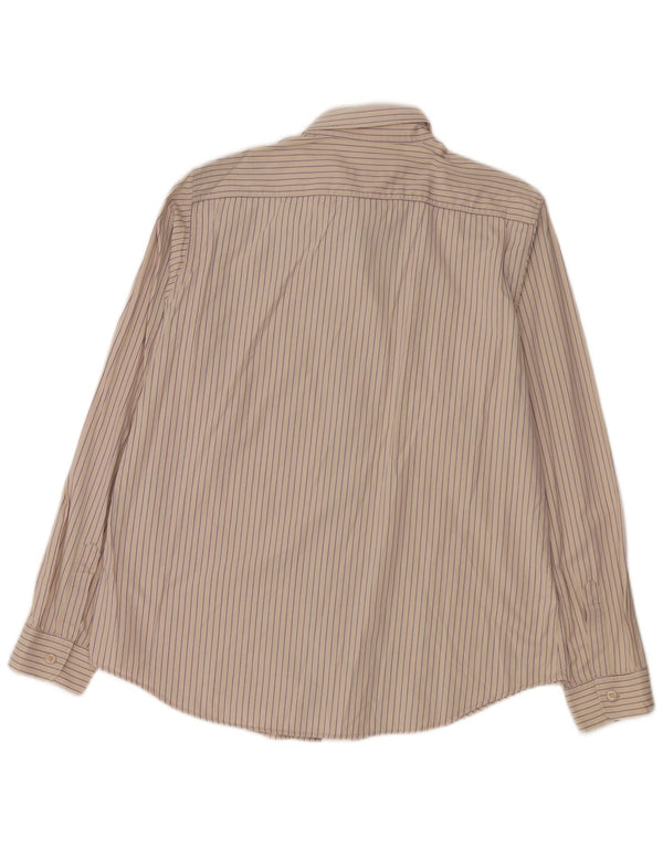 Armani Jeans herreskjorte 3XL beige stribet bomuld
