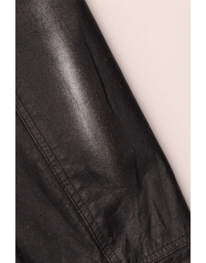 Vintage Herre Læder Biker Jacket IT 50 Medium Sort