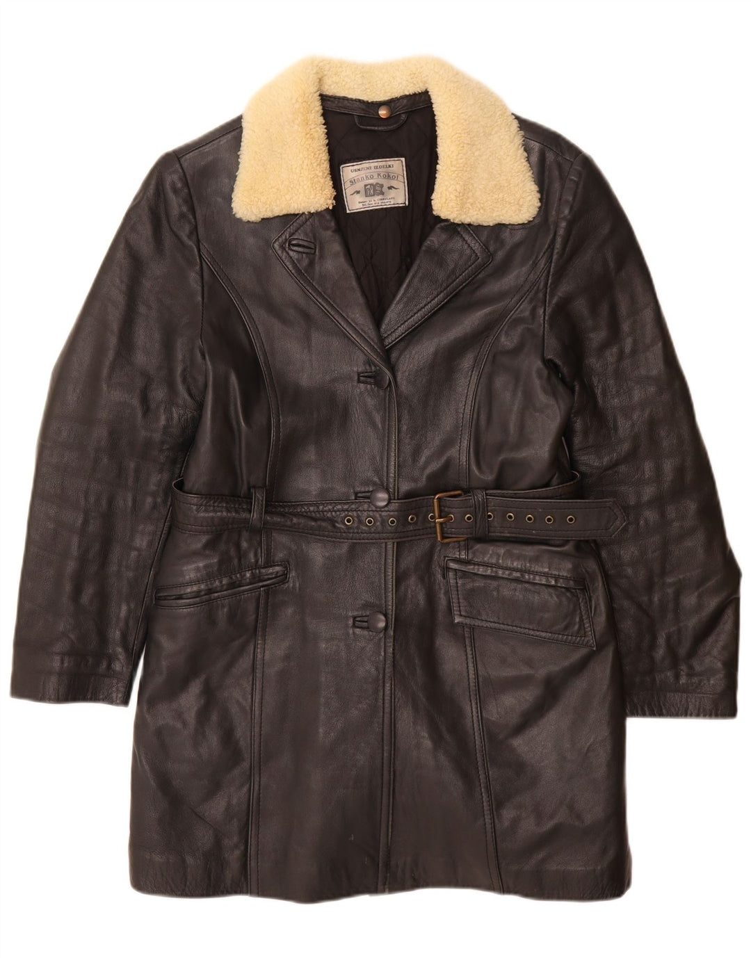 Vintage overfrakke til kvinder UK 10 Small Black