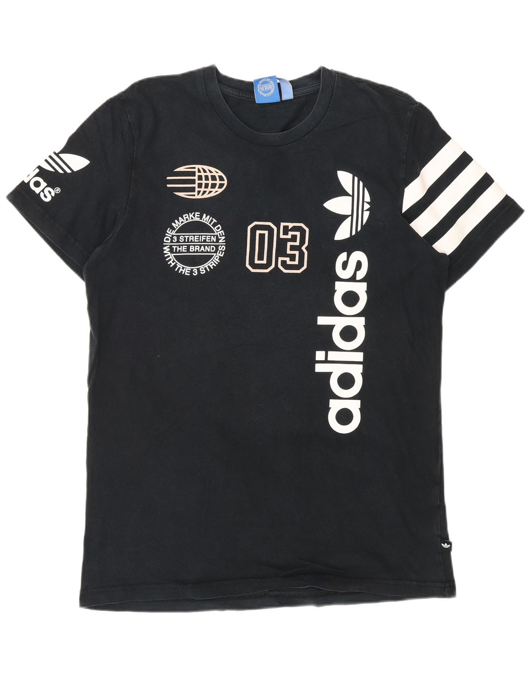 ADIDAS grafisk t-shirt til mænd, stor marineblå