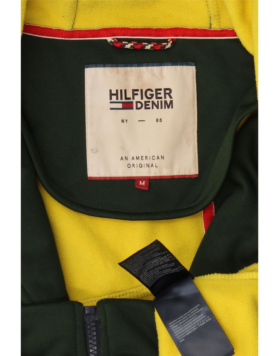 Tommy Hilfiger Mens Zip Hoodie Sweater Medium Green Polyester