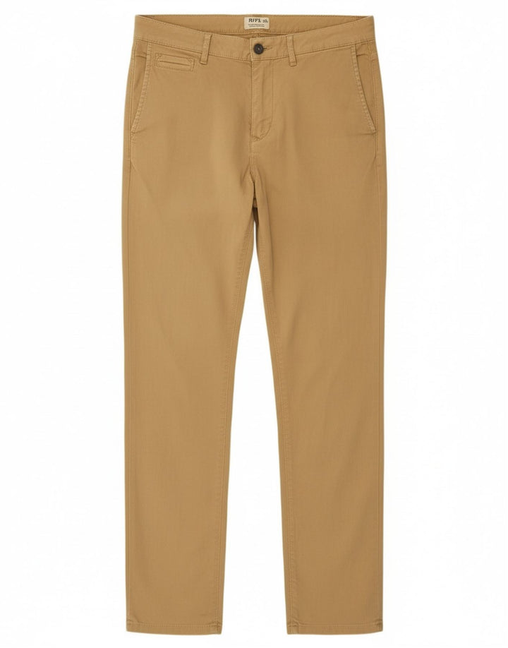 Rifle Herre Slim Chino Bukser W32 L32 Beige Bomuld