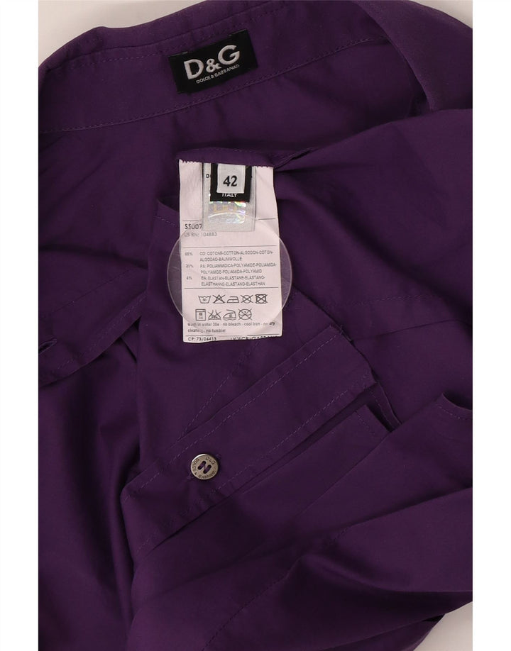 Dolce & Gabbana Dameskjorte IT 42 Medium Lilla Bomuld