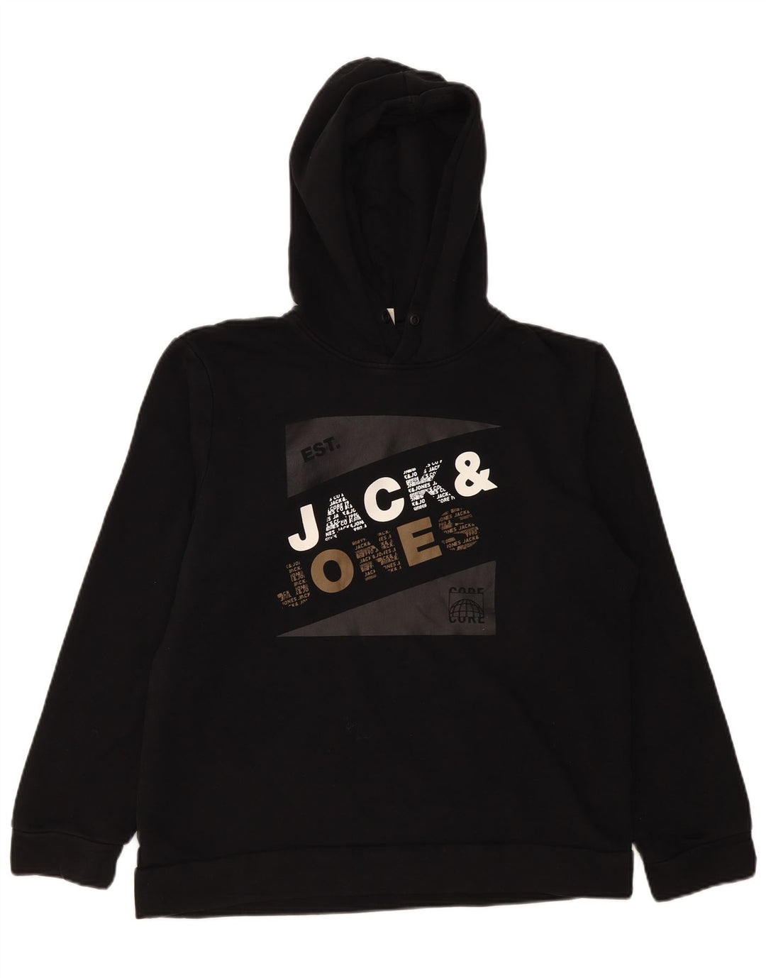 Jack & Jones Grafisk hættetrøje til mænd, lille sort