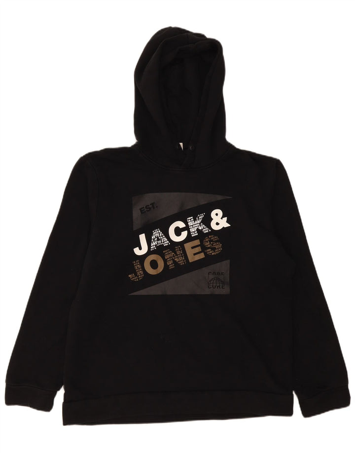 Jack & Jones Grafisk hættetrøje til mænd, lille sort