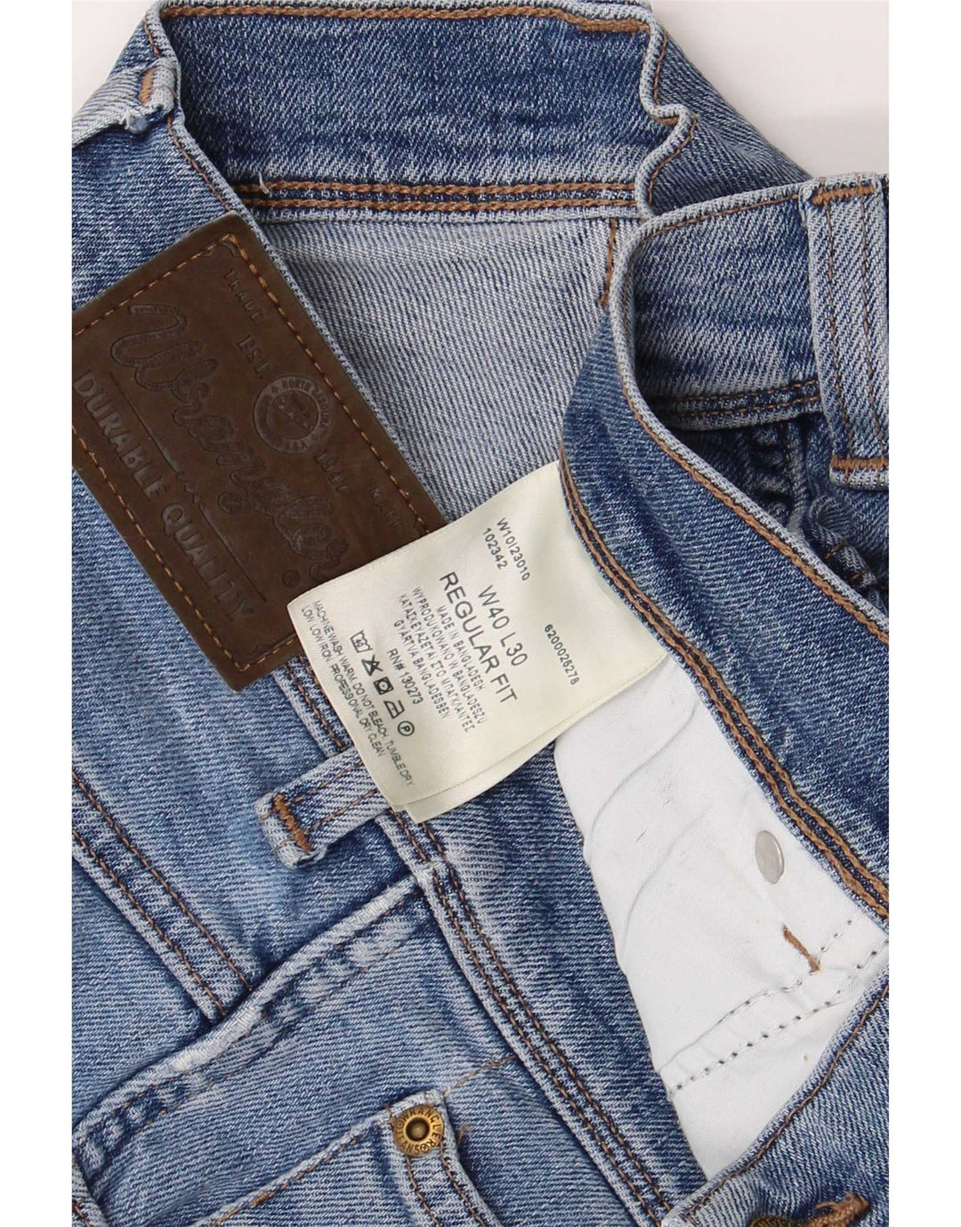 Wrangler Herre Regular Fit Straight Jeans W40 L30 Blå Bomuld